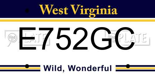 E752GC West Virginia License Plate