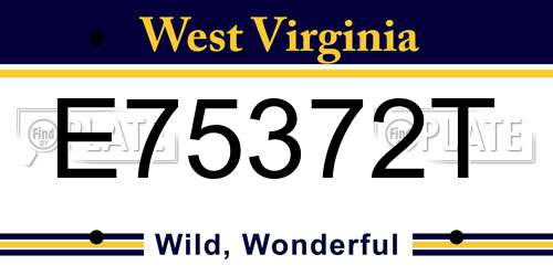 E75372T West Virginia License Plate