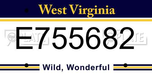 E755682 West Virginia License Plate
