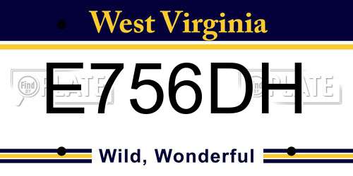 E756DH West Virginia License Plate