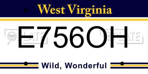 E756OH West Virginia License Plate
