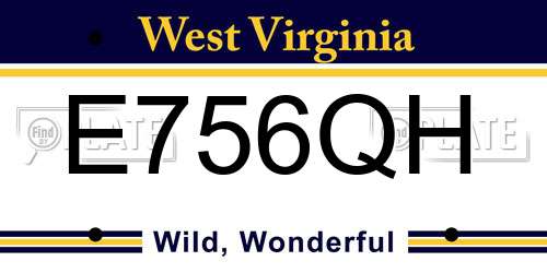 E756QH West Virginia License Plate