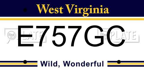 E757GC West Virginia License Plate
