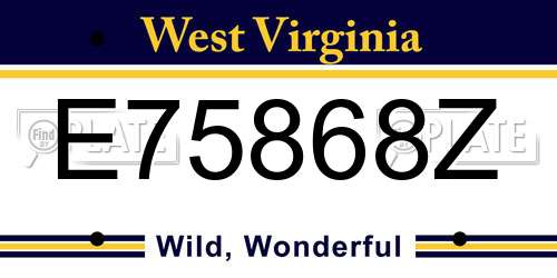 E75868Z West Virginia License Plate