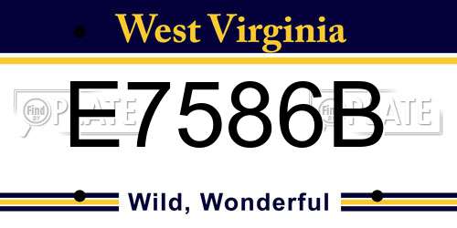 E7586B West Virginia License Plate