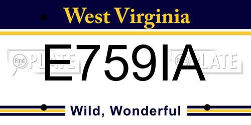 E759IA West Virginia License Plate