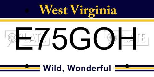 E75GOH West Virginia License Plate