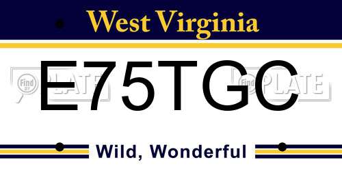E75TGC West Virginia License Plate