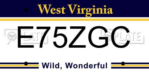E75ZGC West Virginia License Plate