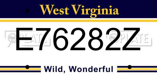 E76282Z West Virginia License Plate