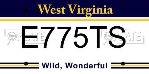 E775TS West Virginia License Plate