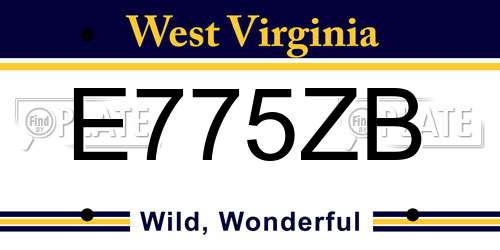 E775ZB West Virginia License Plate
