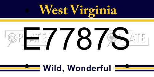 E7787S West Virginia License Plate