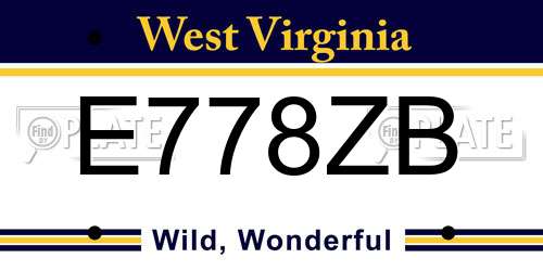 E778ZB West Virginia License Plate