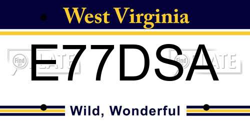 E77DSA West Virginia License Plate