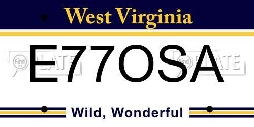 E77OSA West Virginia License Plate
