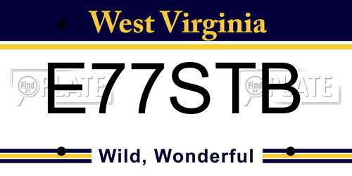 E77STB West Virginia License Plate
