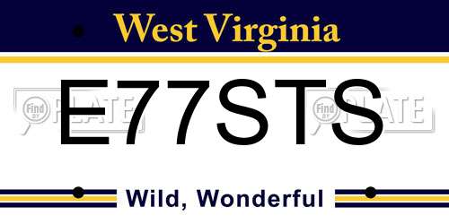 E77STS West Virginia License Plate