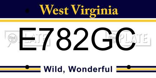 E782GC West Virginia License Plate