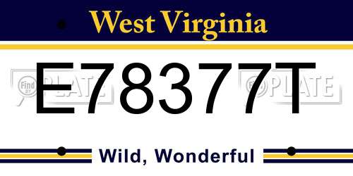 E78377T West Virginia License Plate