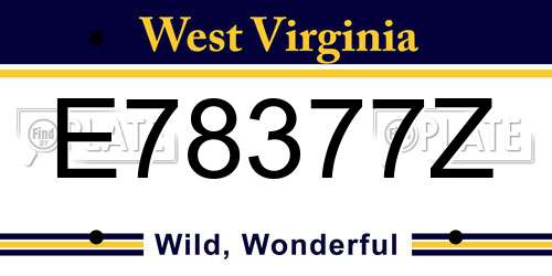 E78377Z West Virginia License Plate