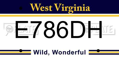 E786DH West Virginia License Plate