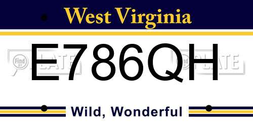E786QH West Virginia License Plate