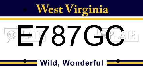 E787GC West Virginia License Plate