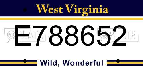 E788652 West Virginia License Plate