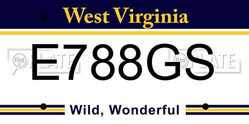 E788GS West Virginia License Plate