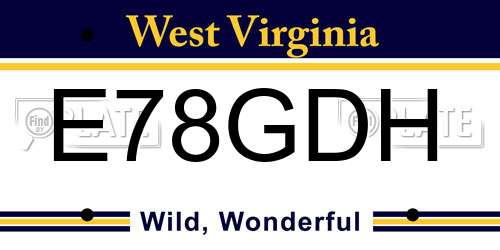 E78GDH West Virginia License Plate