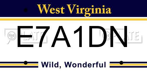 E7A1DN West Virginia License Plate