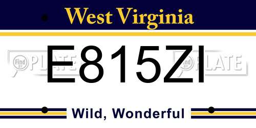 E815ZI West Virginia License Plate