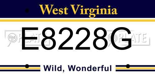 E8228G West Virginia License Plate