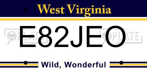 E82JEO West Virginia License Plate