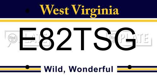 E82TSG West Virginia License Plate