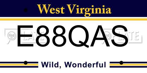 E88QAS West Virginia License Plate