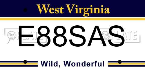 E88SAS West Virginia License Plate
