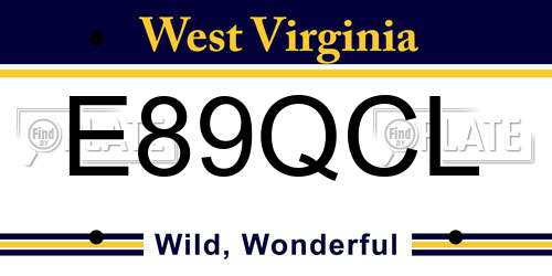 E89QCL West Virginia License Plate