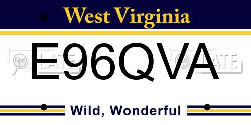 E96QVA West Virginia License Plate