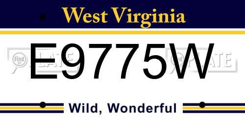 E9775W West Virginia License Plate