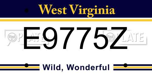 E9775Z West Virginia License Plate
