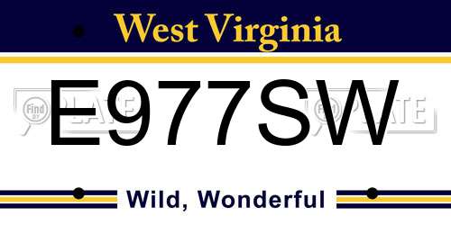 E977SW West Virginia License Plate