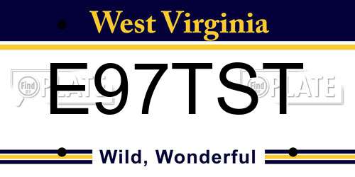 E97TST West Virginia License Plate