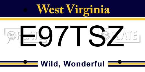 E97TSZ West Virginia License Plate