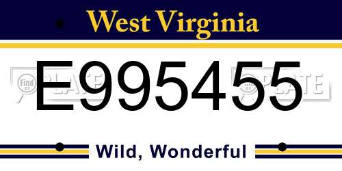 E995455 West Virginia License Plate