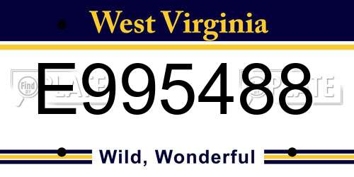 E995488 West Virginia License Plate