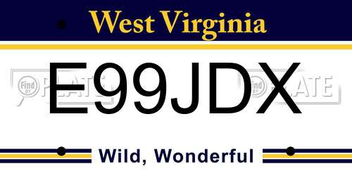 E99JDX West Virginia License Plate