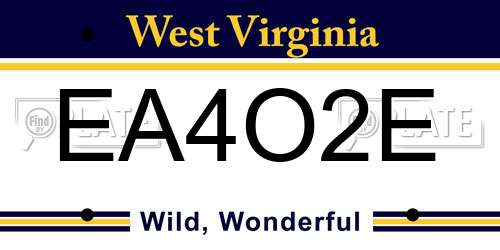 EA4O2E West Virginia License Plate