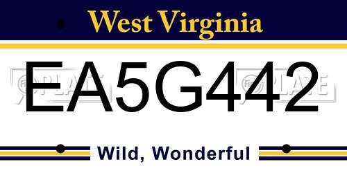 EA5G442 West Virginia License Plate
